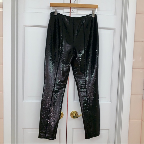 DVF Black Sequined Skinny Pants - Picture 10 of 14